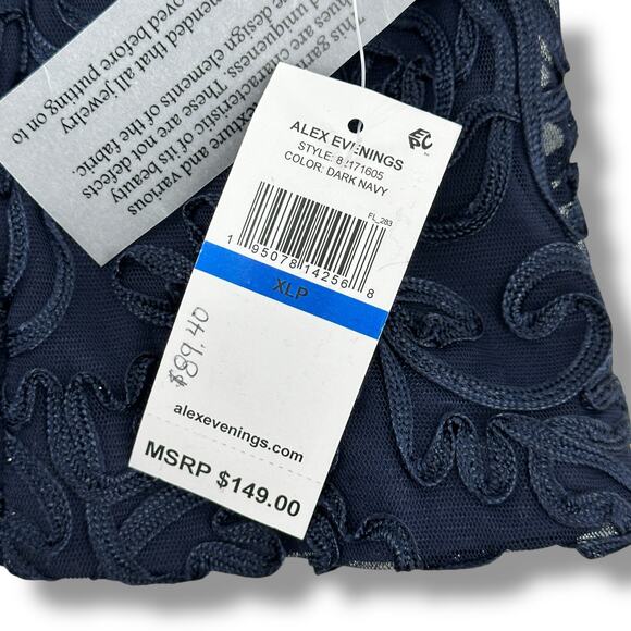 Alex Evenings Stretch Tulle Off The Shoulder Floral Embroidered Top Size XLP - Picture 4 of 11